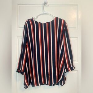 Blue and Orange Multicolored Dress Shirt Forever 21